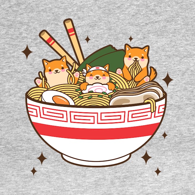 Corgis Eating Ramen Ramen Lover by Mrkedi